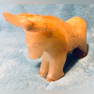 Handcrafted Orange Onyx Bull Figurine
Pre owned